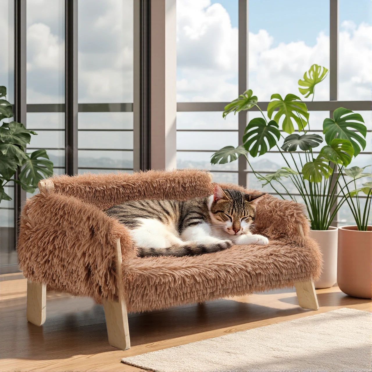 The 'Lazy Lounge' Elevated Pet Sofa